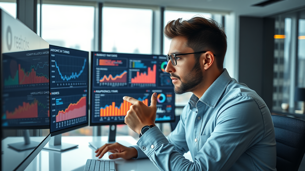 Professional marketer analyzing audience data and platform metrics to select the best media channels for campaign success.