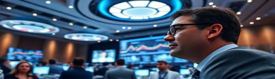 precise socialmedia analytics, critical expression, assessing performance metrics, photorealistic, at a high-tech conference venue, highly detailed, digital dashboards and comprehensive reports, fine detail, silver, LED overhead lighting, shot with a fisheye lens.